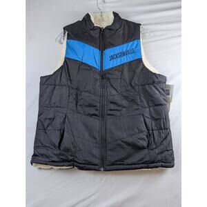 NFL Team Apparel Womens Large Jacksonville Jaguars Reversible Faux Fur Vest NWT